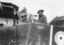 Members of the Maori Pioneer Battalion pose inside an aeroplane.